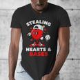 Boys Valentines Baseball Drip Icecream Stealing Hearts Kids Men's V-Neck T-Shirt Boys Valentines Baseball Drip Icecream Stealing Hearts Kids Men's V-Neck T-Shirt