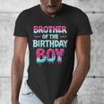 Brother Of The Birthday Boy Ice Cream Baseball Family Party Men's V-Neck T-Shirt Brother Of The Birthday Boy Ice Cream Baseball Family Party Men's V-Neck T-Shirt