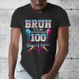 Bruh It's My 100 Days Of School Baseball Ice Cream Drip Boys Men's V-Neck T-Shirt Bruh It's My 100 Days Of School Baseball Ice Cream Drip Boys Men's V-Neck T-Shirt