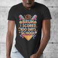 Bruh I Scored 100 Days Of School Baseball Ice Cream Drip Tee Men's V-Neck T-Shirt Bruh I Scored 100 Days Of School Baseball Ice Cream Drip Tee Men's V-Neck T-Shirt
