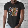 Checkered Leopard Game Day Baseball Men Women Kids Men's V-Neck T-Shirt Checkered Leopard Game Day Baseball Men Women Kids Men's V-Neck T-Shirt