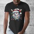 Christmas Baseball Boy Youth Kid Men Santa Hat Xmas Baseball Men's V-Neck T-Shirt