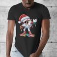 Christmas Baseball Ice Cream Dripping Santa Baseball Drip Men's V-Neck T-Shirt