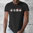 Christmas Baseball Player X-Mas Balls Men's V-Neck T-Shirt