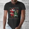 Christmas Santa Baseball Ugly Sweater Men's V-Neck T-Shirt Christmas Santa Baseball Ugly Sweater Men's V-Neck T-Shirt