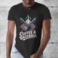 Coffee And Baseball Baseball Player Men's V-Neck T-Shirt Coffee And Baseball Baseball Player Men's V-Neck T-Shirt
