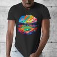 Colorful Baseball Field Home Run Baseball Player Fans Men's V-Neck T-Shirt