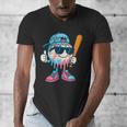 Cool Ice Cream Drip Baseball Drip For Boys Sports Kids Men's V-Neck T-Shirt Cool Ice Cream Drip Baseball Drip For Boys Sports Kids Men's V-Neck T-Shirt