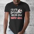 Crazy Proud Soccer Baseball Player Mom Ball Mother Men's V-Neck T-Shirt