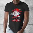 Cute Game Day Baseball Ice Cream Drip Valentine Love XOXO Men's V-Neck T-Shirt