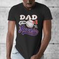 Dad Rookie Of Year 1st Birthday Baseball Theme Matching Men's V-Neck T-Shirt