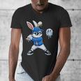 Dripping Drip Baseball Rabbit Bunny Easter Men Boy Kid Men's V-Neck T-Shirt