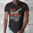Eat Sleep Baseball Repeat Bat Ball Player Fan Men's V-Neck T-Shirt Eat Sleep Baseball Repeat Bat Ball Player Fan Men's V-Neck T-Shirt
