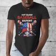 Eat Sleep Baseball Repeat Ice Cream Drip Crossed Bats Men's V-Neck T-Shirt Eat Sleep Baseball Repeat Ice Cream Drip Crossed Bats Men's V-Neck T-Shirt