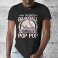 My Favorite Baseball Player Calls Me Pop Pop Men's V-Neck T-Shirt My Favorite Baseball Player Calls Me Pop Pop Men's V-Neck T-Shirt