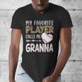 My Favorite Player Calls Me Granna Baseball Leopard Men's V-Neck T-Shirt