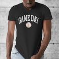 Game Day Baseball Player And Fan Graphic Men's V-Neck T-Shirt Game Day Baseball Player And Fan Graphic Men's V-Neck T-Shirt
