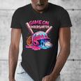 Game Kindergarten Baseball Ice Cream Drip On Back To School Men's V-Neck T-Shirt