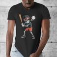 Halloween Skeleton Playing Baseball 67 Six Seven Meme Men's V-Neck T-Shirt Halloween Skeleton Playing Baseball 67 Six Seven Meme Men's V-Neck T-Shirt