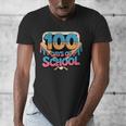 Happy 100 Days Of School Baseball Drip For Kids Teachers Men's V-Neck T-Shirt Happy 100 Days Of School Baseball Drip For Kids Teachers Men's V-Neck T-Shirt