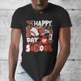 Happy 100 Days Of School Baseball Football PE Teacher Men's V-Neck T-Shirt Happy 100 Days Of School Baseball Football PE Teacher Men's V-Neck T-Shirt