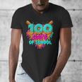 Happy 100 Days Of School Costume Baseball Drip Ice Cream Men's V-Neck T-Shirt Happy 100 Days Of School Costume Baseball Drip Ice Cream Men's V-Neck T-Shirt