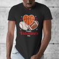 Happy Valentine’s Basketball Football Valentine Baseball Men's V-Neck T-Shirt Happy Valentine’s Basketball Football Valentine Baseball Men's V-Neck T-Shirt