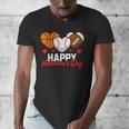 Happy Valentine’s Day Basketball Football Baseball Hearts Men's V-Neck T-Shirt Happy Valentine’s Day Basketball Football Baseball Hearts Men's V-Neck T-Shirt