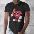 Heart Play Baseball Valentine's Day Teens Boys Girls Kids Men's V-Neck T-Shirt Heart Play Baseball Valentine's Day Teens Boys Girls Kids Men's V-Neck T-Shirt