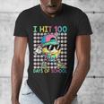 I Hit 100 Days Of School Baseball Drip 100th Day Of School Men's V-Neck T-Shirt I Hit 100 Days Of School Baseball Drip 100th Day Of School Men's V-Neck T-Shirt