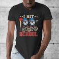 I Hit 100 Days Of School Baseball Kids Boy Teacher 100th Day Men's V-Neck T-Shirt I Hit 100 Days Of School Baseball Kids Boy Teacher 100th Day Men's V-Neck T-Shirt