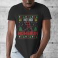 Ho Ho Homerun Xmas Sports Player Baseball Ugly Christmas Men's V-Neck T-Shirt
