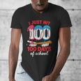HUGvyn I Just Hit 100 Days Of School Baseball Ice Cream Boys Men's V-Neck T-Shirt HUGvyn I Just Hit 100 Days Of School Baseball Ice Cream Boys Men's V-Neck T-Shirt