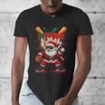 HUGvyn Santa Playing Baseball Ice Cream Drip Christmas Boys Men's V-Neck T-Shirt HUGvyn Santa Playing Baseball Ice Cream Drip Christmas Boys Men's V-Neck T-Shirt