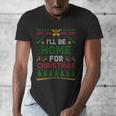 I’Ll Be Home For Christmas Baseball Ugly Sweater Men's V-Neck T-Shirt I’Ll Be Home For Christmas Baseball Ugly Sweater Men's V-Neck T-Shirt