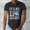 It's My 11th Birthday Baseball Ice Cream Drip Theme Men's V-Neck T-Shirt