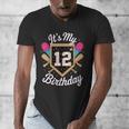 It's My 12th Birthday Baseball Fan Celebration Men's V-Neck T-Shirt