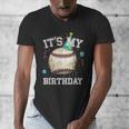 Its My Birthday Vintage Baseball Celebration For Men Kids Men's V-Neck T-Shirt Its My Birthday Vintage Baseball Celebration For Men Kids Men's V-Neck T-Shirt