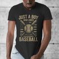Just a Boy Who Loves Baseball Men's V-Neck T-Shirt Just a Boy Who Loves Baseball Men's V-Neck T-Shirt