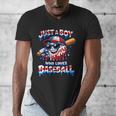 Just A Boy Who Loves Baseball Patriotic Drip For Youth Boys Men's V-Neck T-Shirt
