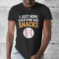 I Just Hope Everyone Has Snacks Baseball Game Day Fan Men's V-Neck T-Shirt