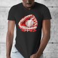 Kid Drip Ice Cream Baseball Heart Catcher Valentines Day Boy Men's V-Neck T-Shirt