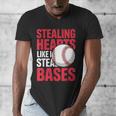 Kids Stealing Hearts Like I Steal Bases Cute Baseball Boys Men's V-Neck T-Shirt Kids Stealing Hearts Like I Steal Bases Cute Baseball Boys Men's V-Neck T-Shirt
