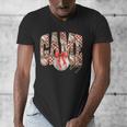 Leopard Checkered Game Day Baseball Coquette Bow Women Girls Men's V-Neck T-Shirt Leopard Checkered Game Day Baseball Coquette Bow Women Girls Men's V-Neck T-Shirt