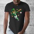 Leprechaun Play Baseball St Patrick's Day Men Kid Boys Men's V-Neck T-Shirt Leprechaun Play Baseball St Patrick's Day Men Kid Boys Men's V-Neck T-Shirt