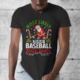 Most Likely To Play Baseball With Santa Christmas Pajamas Men's V-Neck T-Shirt Most Likely To Play Baseball With Santa Christmas Pajamas Men's V-Neck T-Shirt