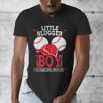 Little Slugger Boy Coming Soon Baby Announcement Baseball Men's V-Neck T-Shirt