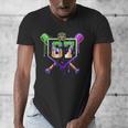 Mardi Gras Baseball Carnival Party Ice Cream Drip Boys Men's V-Neck T-Shirt Mardi Gras Baseball Carnival Party Ice Cream Drip Boys Men's V-Neck T-Shirt