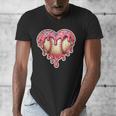 Melting Baseball Drip Heart Softball Player Lover Ice Cream Men's V-Neck T-Shirt Melting Baseball Drip Heart Softball Player Lover Ice Cream Men's V-Neck T-Shirt