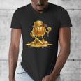 Melting Baseball Mascot Slugger Bat Cap Cartoon Men's V-Neck T-Shirt Melting Baseball Mascot Slugger Bat Cap Cartoon Men's V-Neck T-Shirt